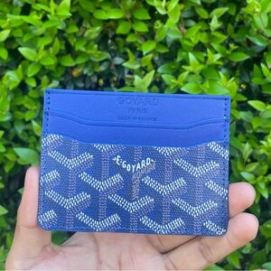 Goyard Navy and White Card Holder